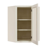 LIFEART CABINETRY Princeton Assembled 24 in. x 30 in. x 12 in. Wall Diagonal Mullion Door Cabinet with 1-Door 2-Shelves in Off-White