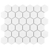 Metro 2" Hex Matte White 11-1/8 in. x 12-5/8 in. Porcelain Mosaic Tile (10.0 sq. ft./Case)