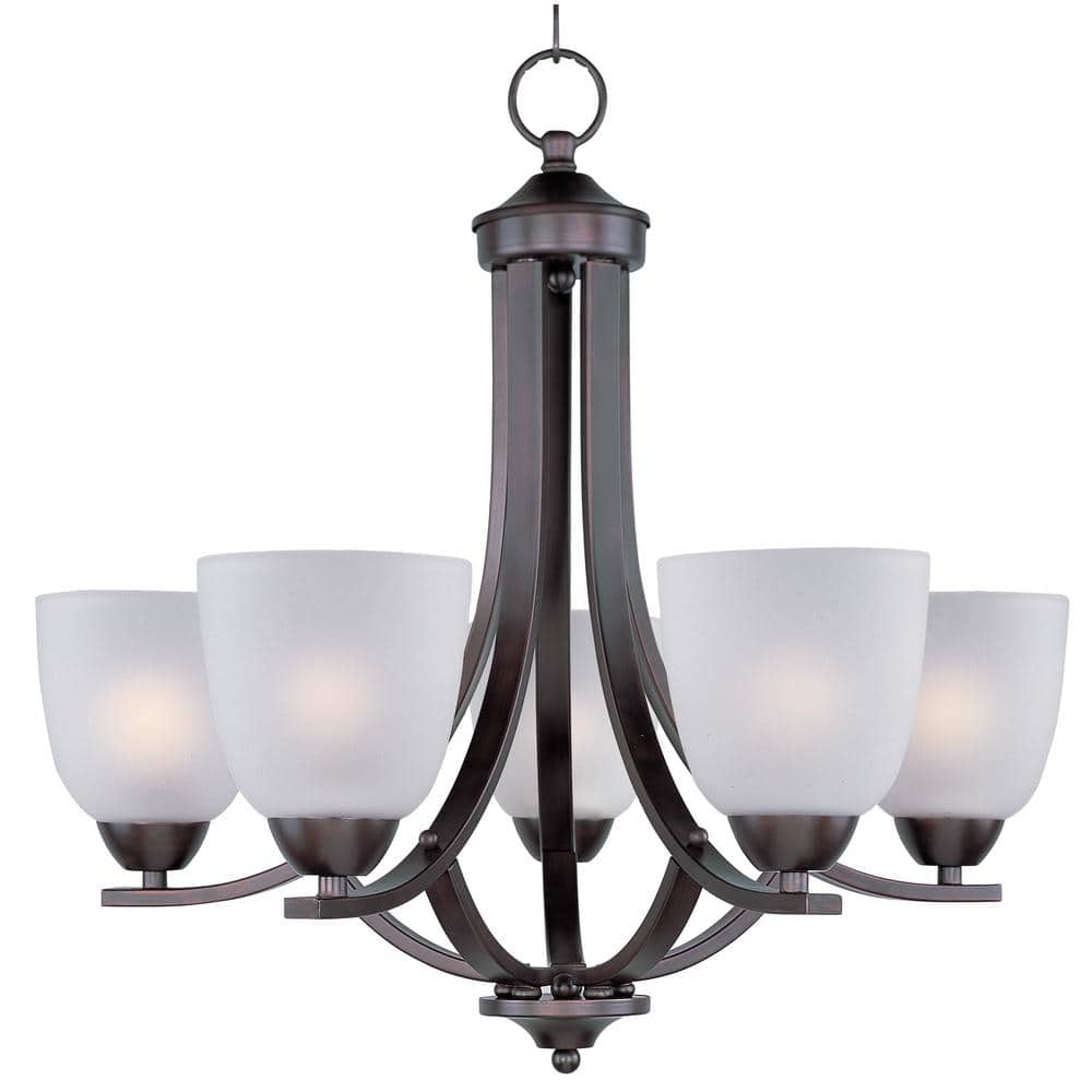 Maxim Lighting Axis 5-Light Oil Rubbed Bronze Chandelier with Frosted Shade