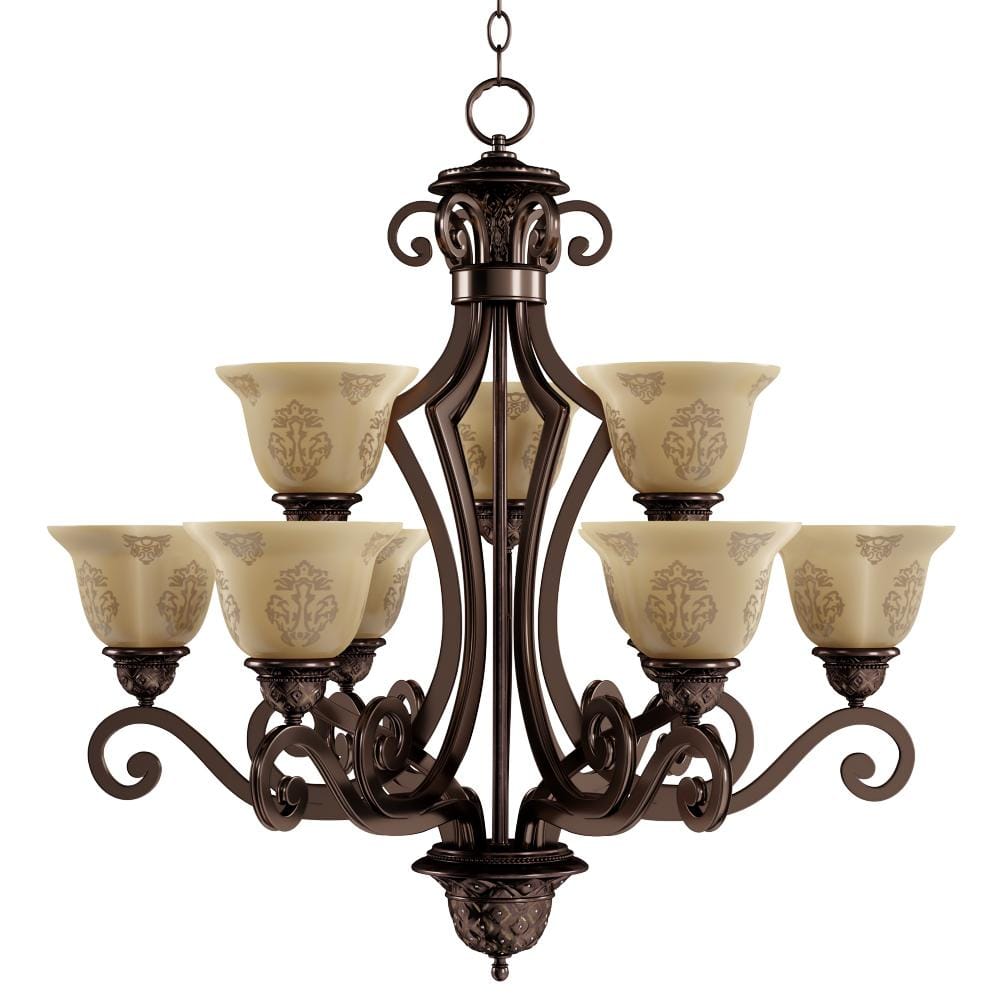 Maxim Lighting Symphony 9-Light Oil-Rubbed Bronze Chandelier, 32 in. Tiered Fixture