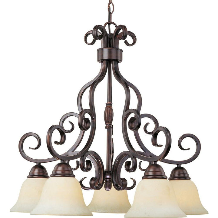 Maxim Lighting Manor 5-Light Oil Rubbed Bronze Chandelier with Frosted Ivory Glass