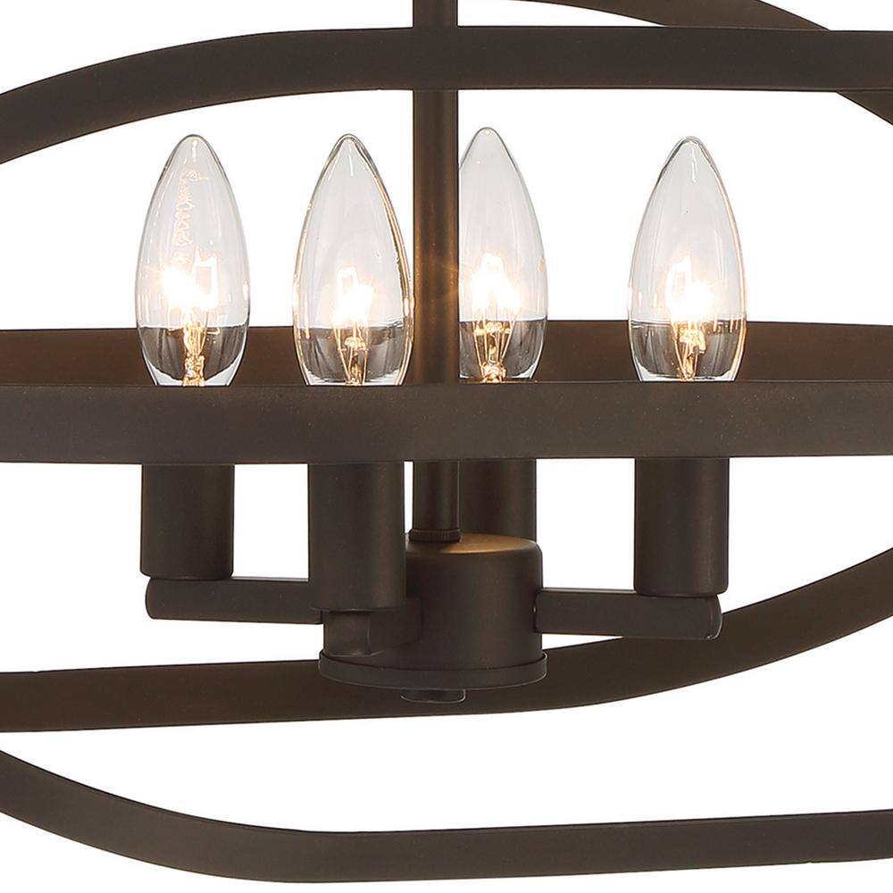 Vanity Art 4 -Light Unique/Statement Chandelier in Oil Rubbed Bronze