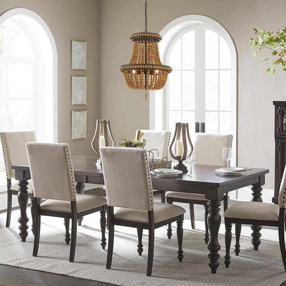 Vanity Art 3-Light Oil Rubbed Bronze Lantern Empire Chandelier with Beaded Accents