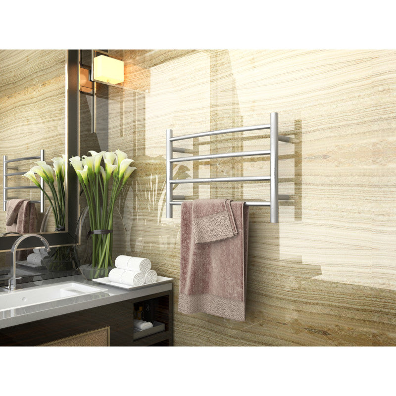ANZZI Glow 4-Bar Electric Towel Warmer, Brushed Nickel, 23.5 x 5.5 x 16.5 in