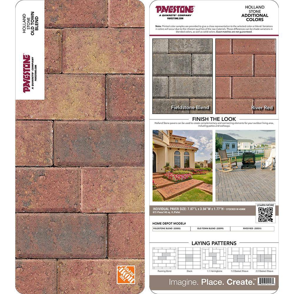 Pavestone Paper Sample Only of Holland 7.87 in. L x 3.94 in. W x 1.77 in. H 45 mm Old Town Blend Concrete Paver (1-Piece)
