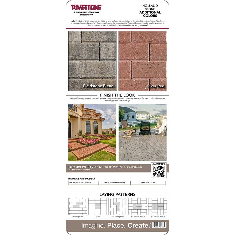 Pavestone Paper Sample Only of Holland 7.87 in. L x 3.94 in. W x 1.77 in. H 45 mm Old Town Blend Concrete Paver (1-Piece)