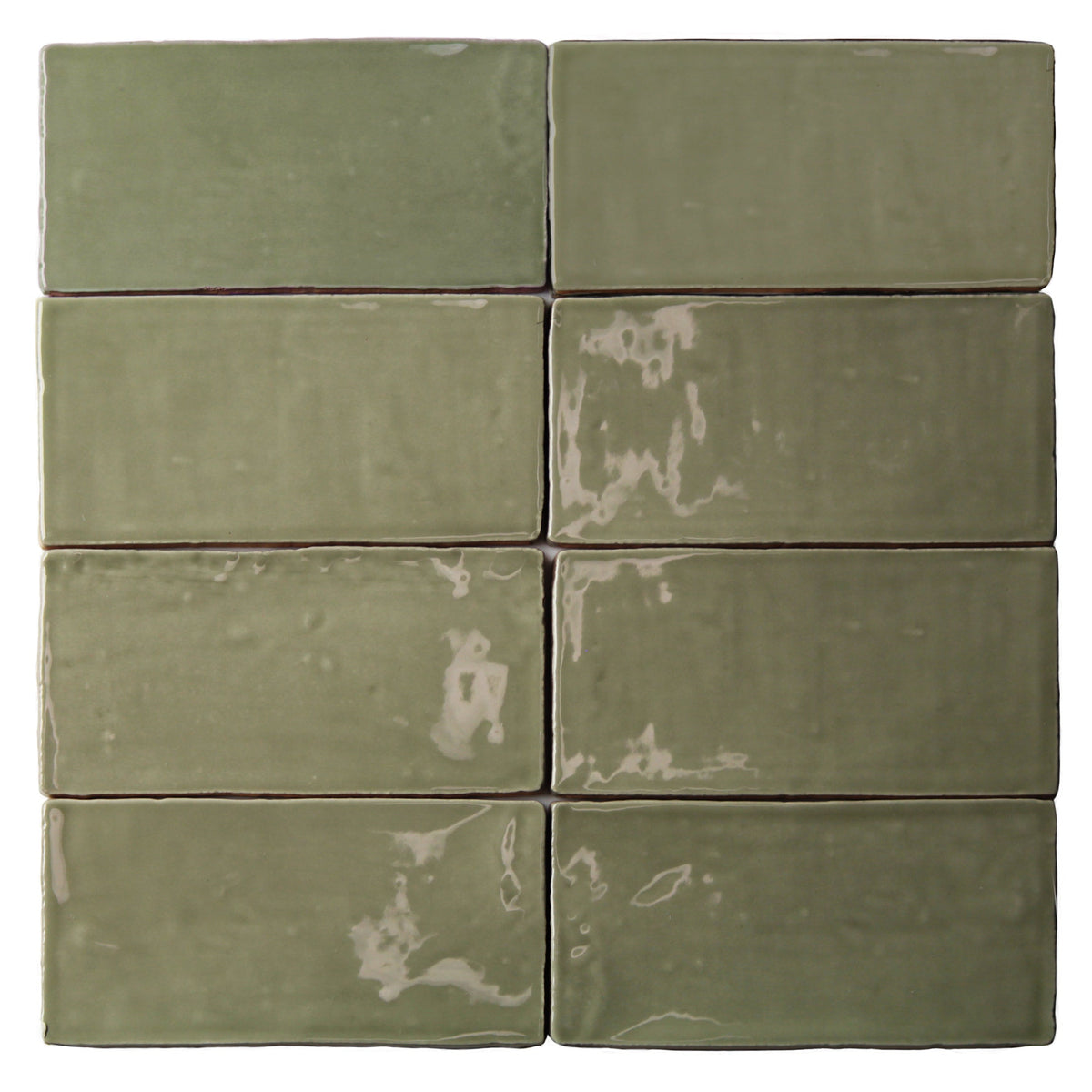 Lancaster Celery Green 3x6 Polished Ceramic Subway Tile for Walls