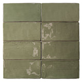 Lancaster Celery Green 3x6 Polished Ceramic Subway Tile for Walls