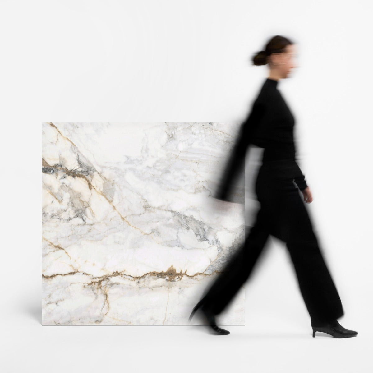 Tilebar Calacatta Macchia White Gold 48x48 Marble Look Matte Porcelain Tile