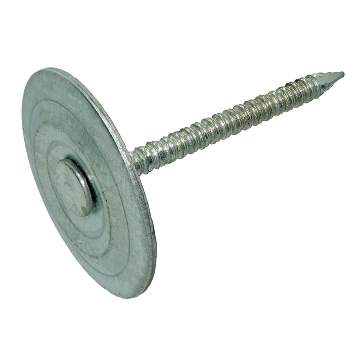 1" Square Cap Roofing Nails, Ring Shank, 50 lb Box (12 Gauge)