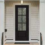 Steves & Sons Regency 36 in. x 96 in. 3/4-6 Lite Clear Glass LHOS Onyx Stained Fiberglass Prehung Front Door