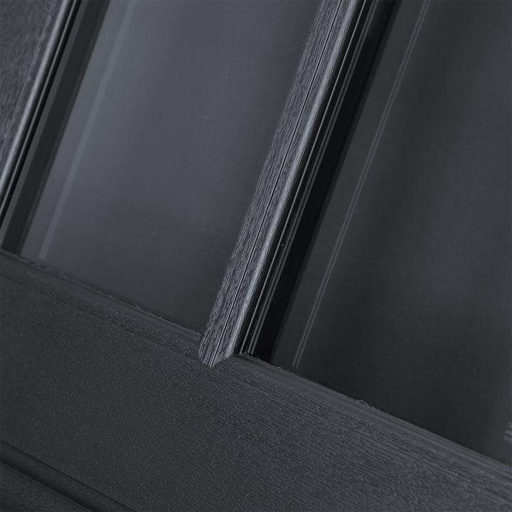 Steves & Sons Regency 36 in. x 96 in. 3/4-6 Lite Clear Glass RHOS Onyx Stained Fiberglass Prehung Front Door