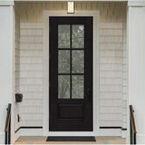 Steves & Sons Regency 36 in. x 96 in. 3/4-6 Lite Clear Glass RHOS Onyx Stained Fiberglass Prehung Front Door