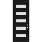 Steves & Sons Regency 36 in. x 96 in. 5L Modern Frosted Glass LHIS Onyx Stained Fiberglass Prehung Front Door