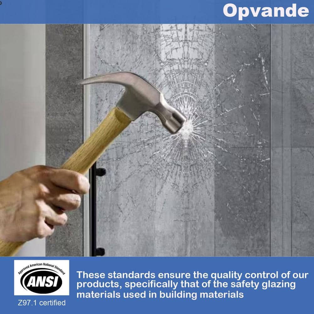 Opvande 56-60 in. W x 76 in. H Double Sliding Frameless Shower Door in Chrome Finish with 3/8 in. (10 mm) Tempered Glass