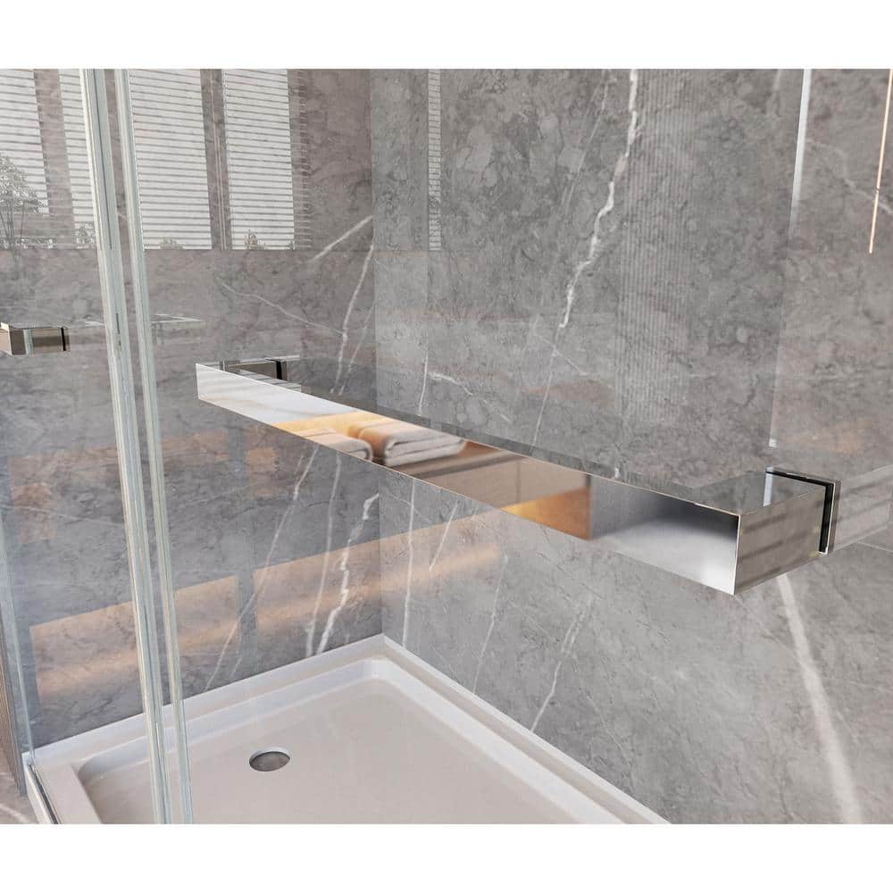 Opvande 56-60 in. W x 76 in. H Double Sliding Frameless Shower Door in Chrome Finish with 3/8 in. (10 mm) Tempered Glass