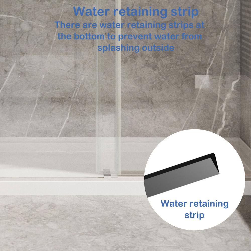 Opvande 56-60 in. W x 76 in. H Double Sliding Frameless Shower Door in Chrome Finish with 3/8 in. (10 mm) Tempered Glass