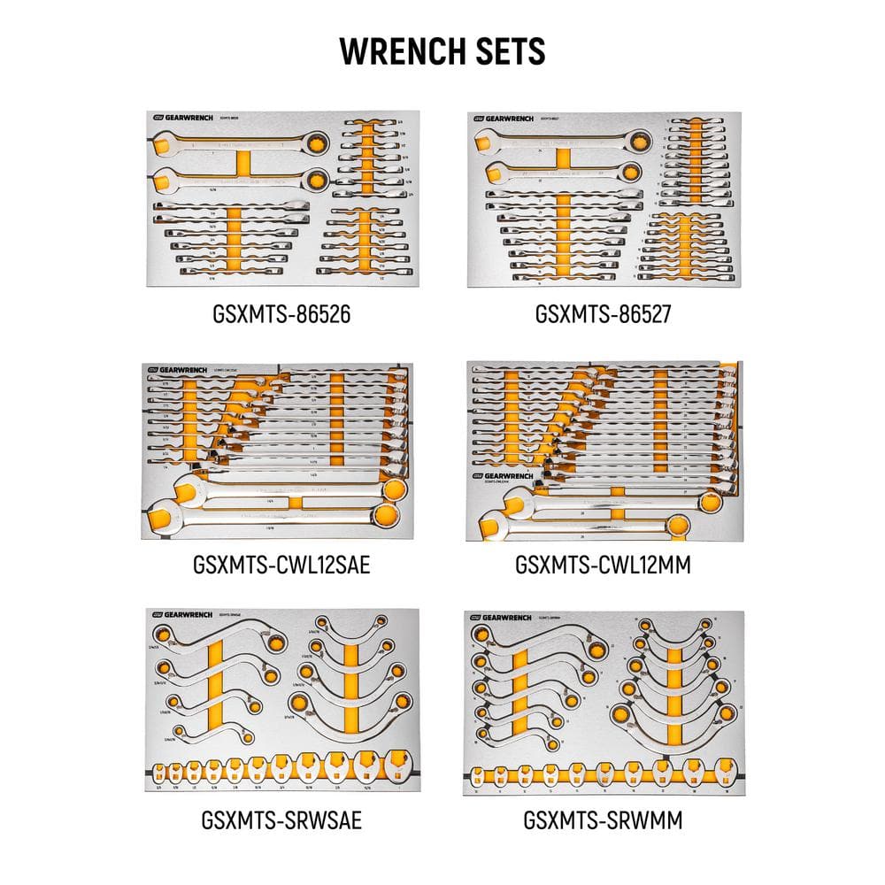 GEARWRENCH MEGAMOD 72 in. x 25 in. 18-Drawer Mobile Workbench Cabinet with Master Mechanics Tool Set in Foam Trays (1,268-Pieces)