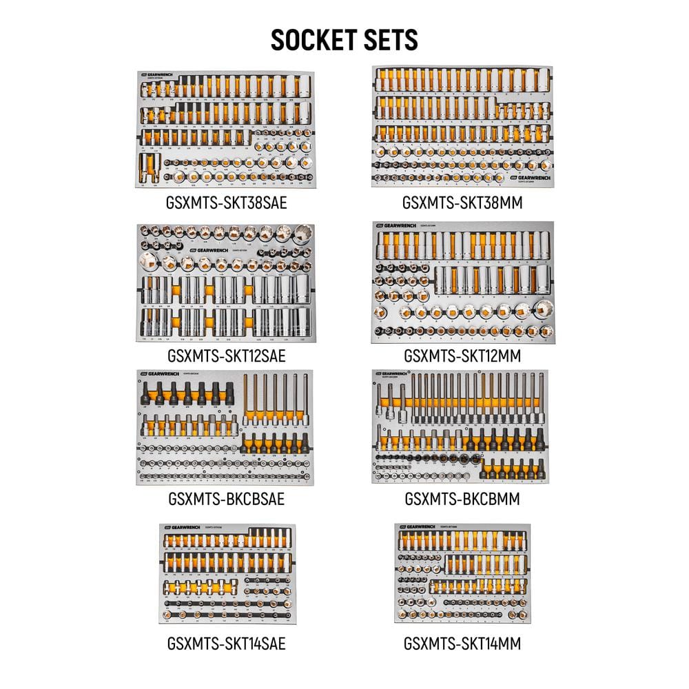 GEARWRENCH MEGAMOD 72 in. x 25 in. 18-Drawer Mobile Workbench Cabinet with Master Mechanics Tool Set in Foam Trays (1,268-Pieces)