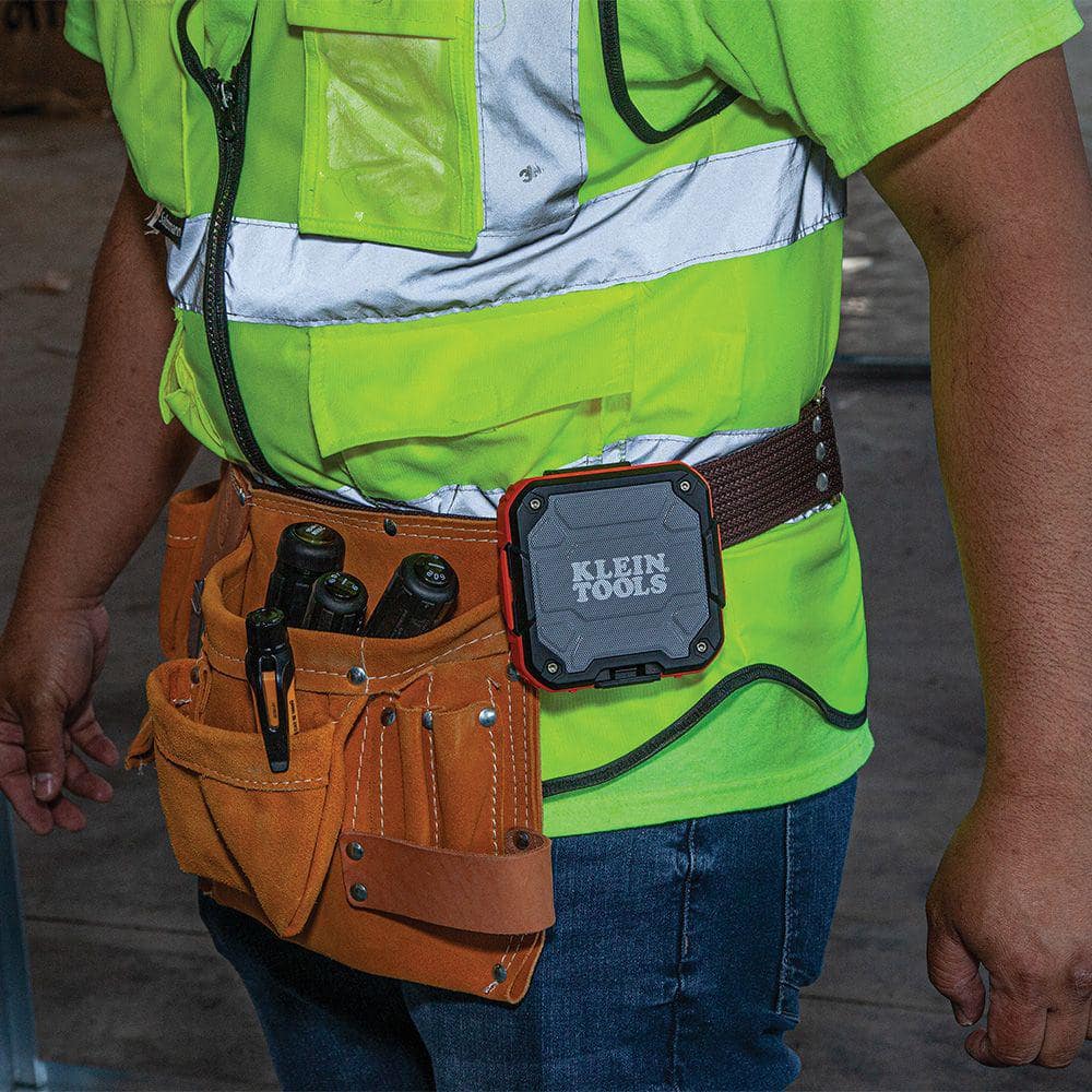 Klein Tools Wireless Jobsite Speaker with Magnetic Strap – AEPJS2, 4.22 x 4.1 x 1.6 in