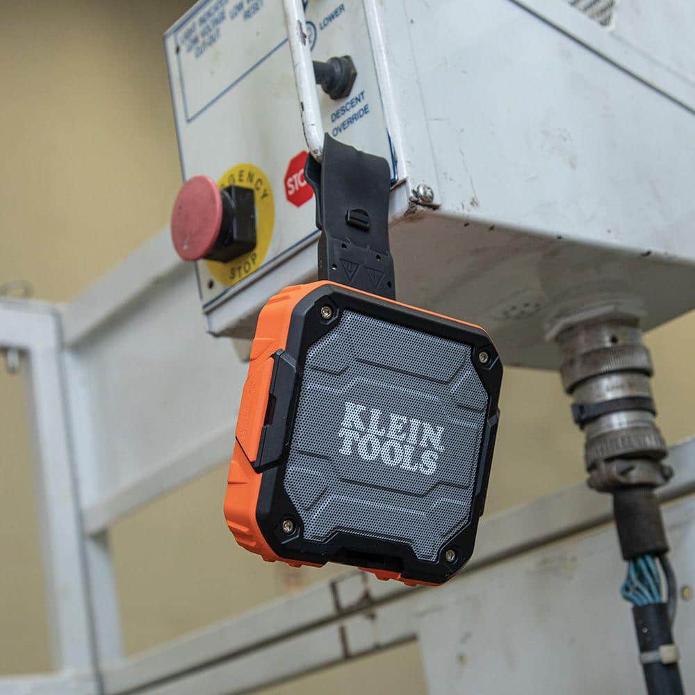 Klein Tools Wireless Jobsite Speaker with Magnetic Strap – AEPJS2, 4.22 x 4.1 x 1.6 in