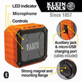 Klein Tools AEPJS1 Wireless Jobsite Speaker, IP45 Water/Dust Resistant, 3.5 in x 3.5 in x 2.13 in