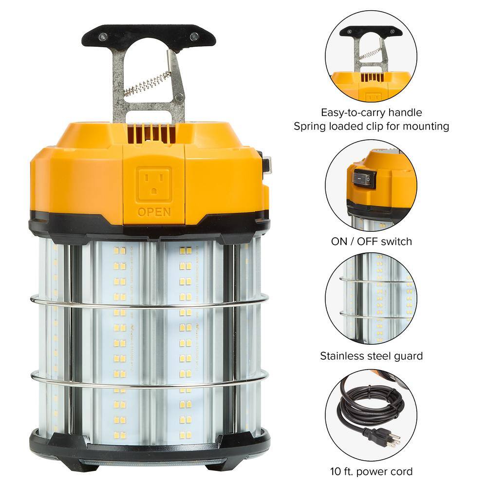 Maxxima High Bay Temporary LED Work Light, Linkable, 100-Watt 12,000 Lumens 5000K Daylight