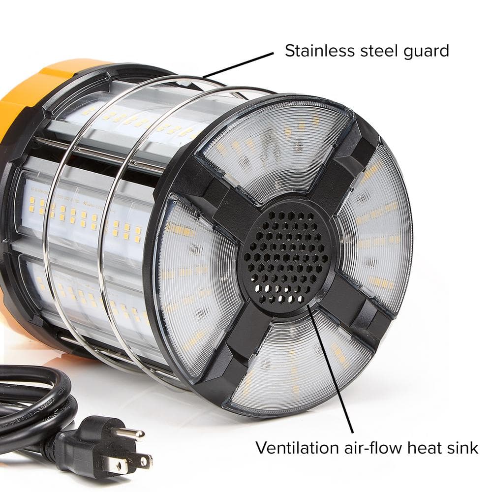 Maxxima High Bay Temporary LED Work Light, Linkable, 100-Watt 12,000 Lumens 5000K Daylight