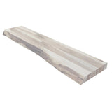 Interbuild Solid 3.9 ft. L x 10 in. D x 1.5 in. T, Acacia Butcher Block Countertop Floating Wall Shelf Organic White with Live Edge