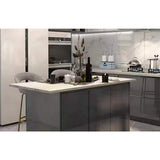 Interbuild 6.2 ft. L x 36 in. D, Acacia Butcher Block Island Countertop, Finished in Organic White with Square Edge