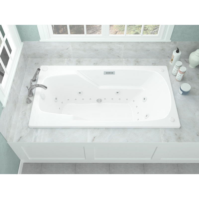 Universal Tubs Coral Diamond Series 6 ft. Left-Drain Rectangular Drop-in Whirlpool and Air Bath Tub in White (59 x 31.75 in)