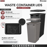 Rev-A-Shelf 50-Quart Plastic Pull-Out Trash Can, Orion Gray, Soft-Close, 11.01 in W x 22.25 in D x 22.88 in H