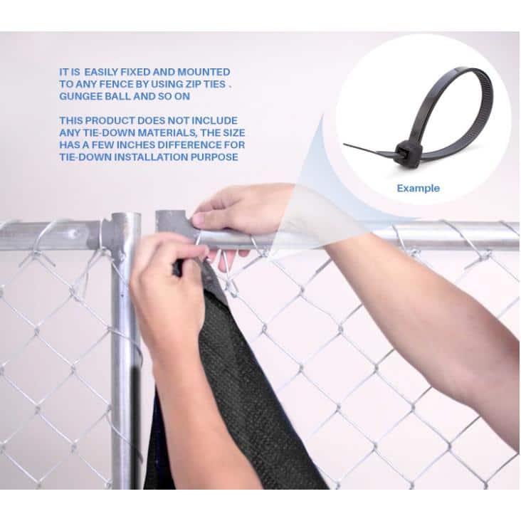 ORION 6 ft. X 100 ft. Black Privacy Fence Screen Netting Mesh with Reinforced Eyelets for Chain link Garden Fence