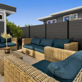 OUTDECO 5.5 in. x 72 in. x.75 in. Wood Plastic Composite Fence Board, Tongue and Groove, Sanded Finish - Charcoal (4-Pack)
