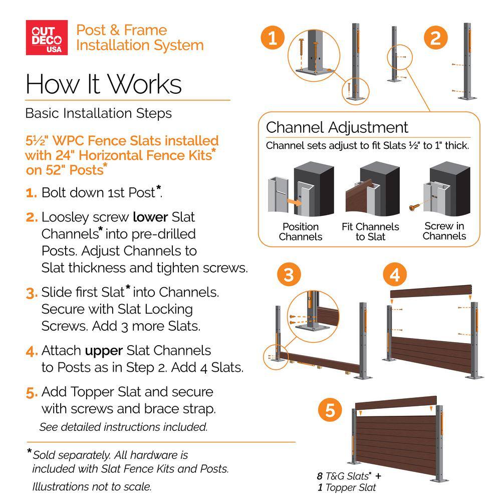 OUTDECO 5.5 in. x 72 in. x .75 in. Wood Plastic Composite Fence Board, Tongue and Groove Topper, Sanded Finish - Espresso