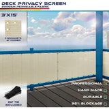 3 ft. x 15 ft. Deck Balcony Privacy Screen for Deck Pool Fence Railings Apartment Balcony Privacy Screen