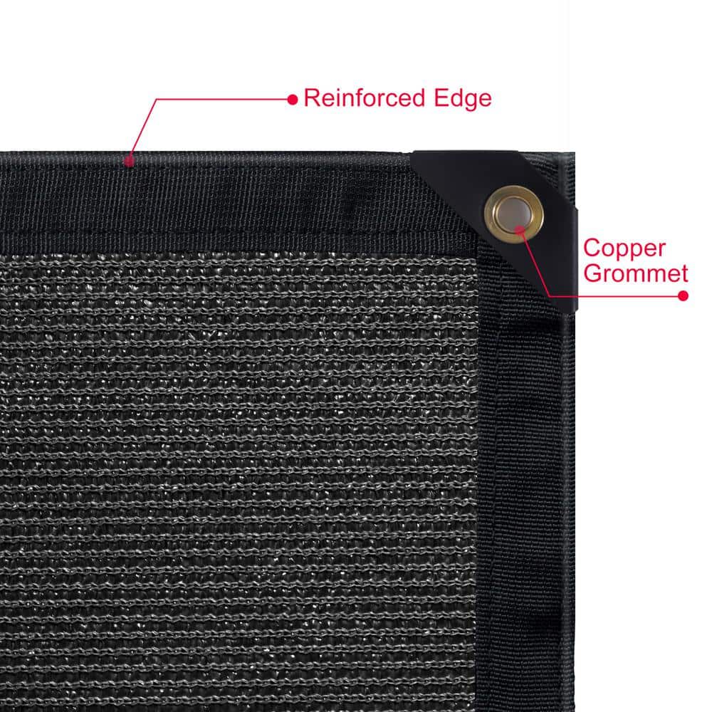 Unifirm Edge Reinforced Grommets-Free Privacy Fence Screen 90% Blockage Gazebo Backyard Shade Cover 6 ft. x 25 ft. Black