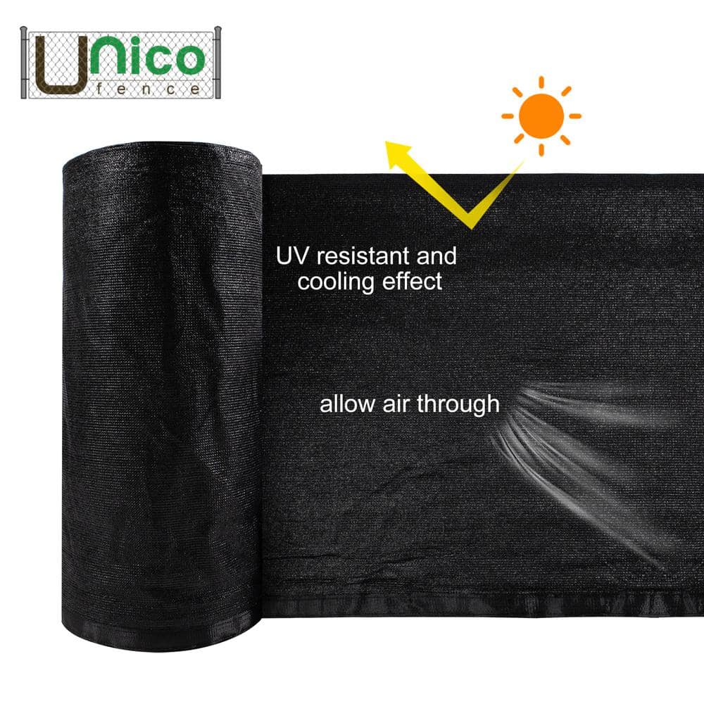 Unifirm Edge Reinforced Grommets-Free Privacy Fence Screen 90% Blockage Gazebo Backyard Shade Cover 6 ft. x 25 ft. Black