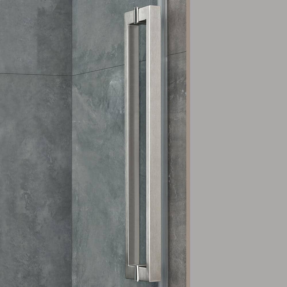 OVE Decors Bel Soft Close 48 in. W x 78.75 in. H Alcove Sliding Frameless Shower Door in Satin Nickel