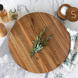 Over and Back 15 in. Dia Acacia Wood Lazy Susan