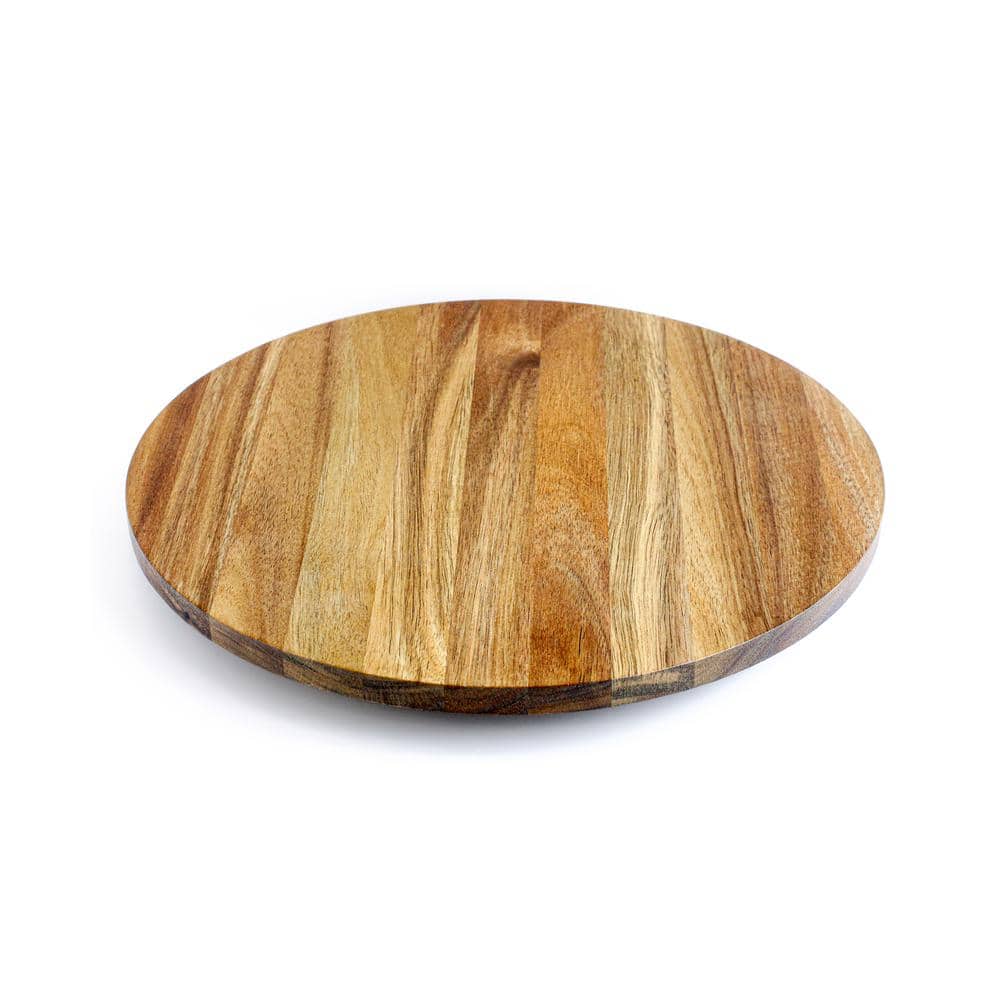 Over and Back 15 in. Dia Acacia Wood Lazy Susan
