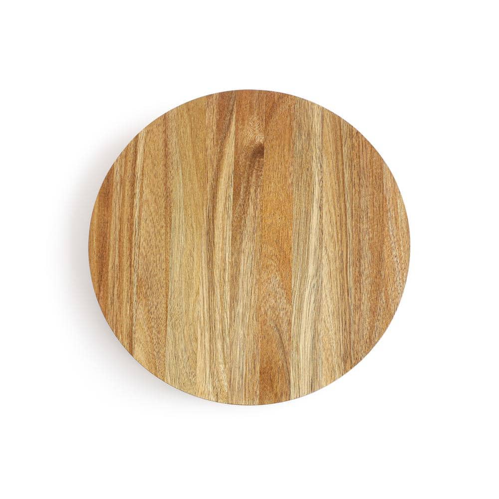 Over and Back 15 in. Dia Acacia Wood Lazy Susan