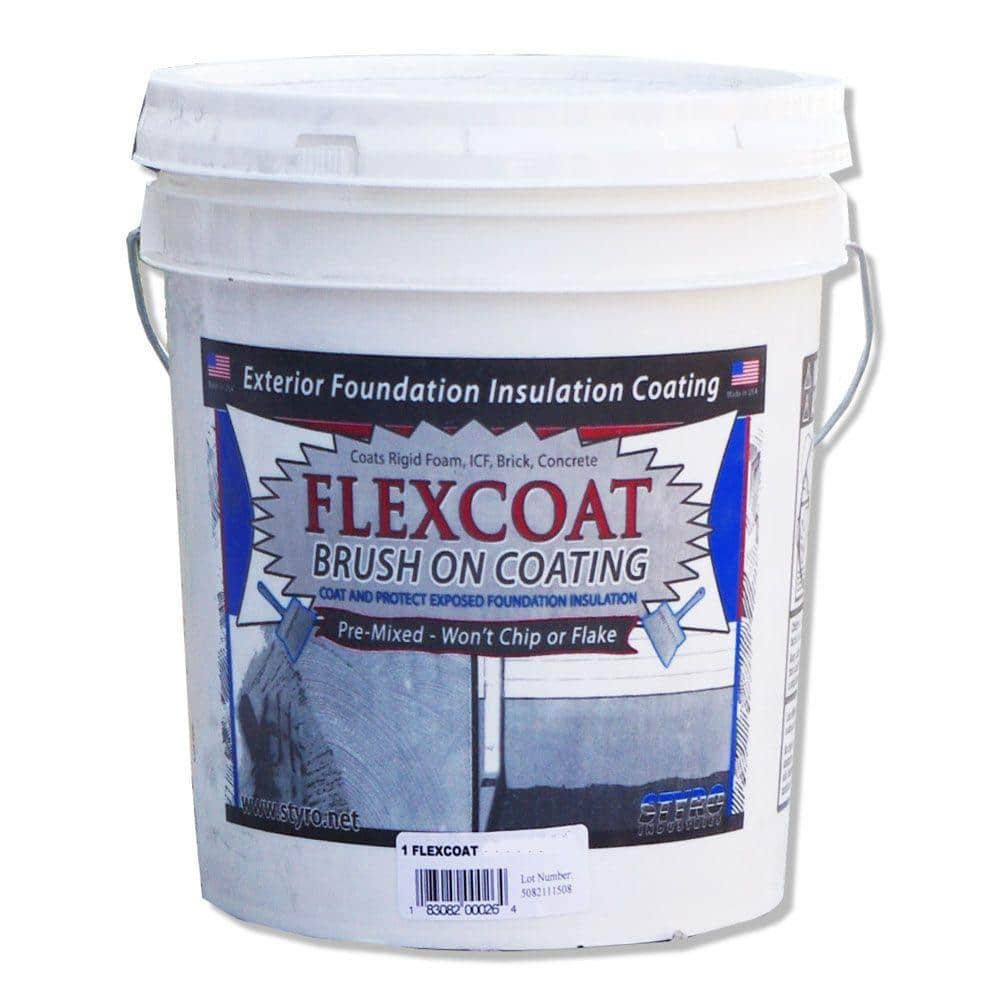 Styro Industries FlexCoat Overcast Brush-On Foundation Coating, 5 Gallon