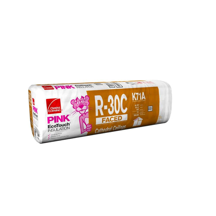 Owens Corning R-30 Kraft Faced Fiberglass Insulation Batts, 8.25 in. x 15.5 in. x 48 in. (Cathedral Ceiling)
