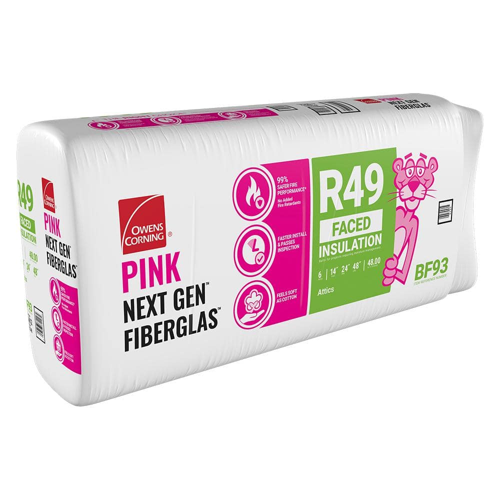 Owens Corning R-49 Kraft Faced Fiberglass Insulation Batts, 14 in. x 24 in. x 48 in. (6-Pack)