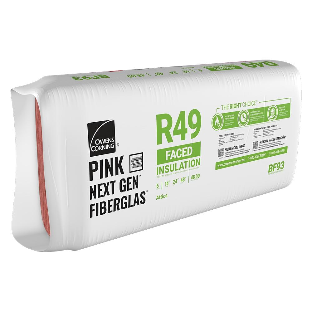 Owens Corning R-49 Kraft Faced Fiberglass Insulation Batts, 14 in. x 24 in. x 48 in. (6-Pack)
