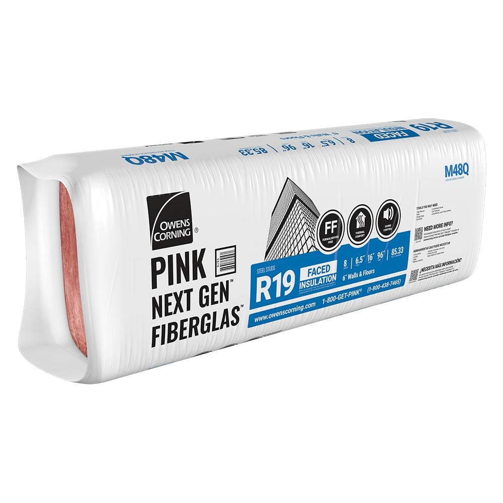 Owens Corning R-19 Kraft Faced Fiberglass Insulation Batts, 6.25 in. x 16 in. x 96 in.