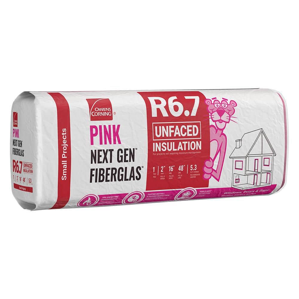 Owens Corning R-6.7 Multi-Purpose Unfaced Fiberglass Insulation Roll, 2 in. x 16 in. x 48 in., 5.3 sq. ft.