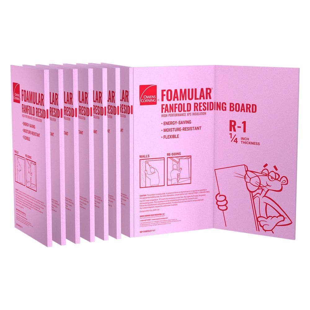 Owens Corning FOAMULAR R-1 Extruded Polystyrene Fanfold Underlayment Insulation, 1/4 in. x 4 ft. x 50 ft., Square Edge