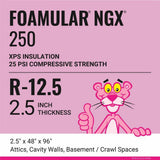 Owens Corning R-12.5 (25 PSI) FOAMULAR NGX 250 XPS Foam Board Insulation, 2-1/2 in. x 4 ft. x 8 ft., Scored Square Edge